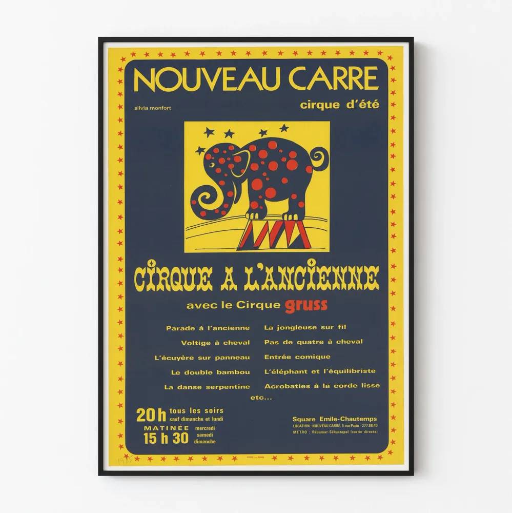 Affiche Cirque à l'Ancienne avec le Cirque Gruss - Décoration Murale Vintage