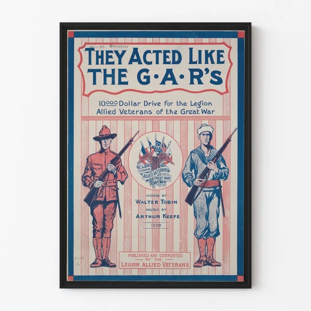 Affiche de collecte de fonds pour les vétérans de la Grande Guerre - They Acted Like G..R's