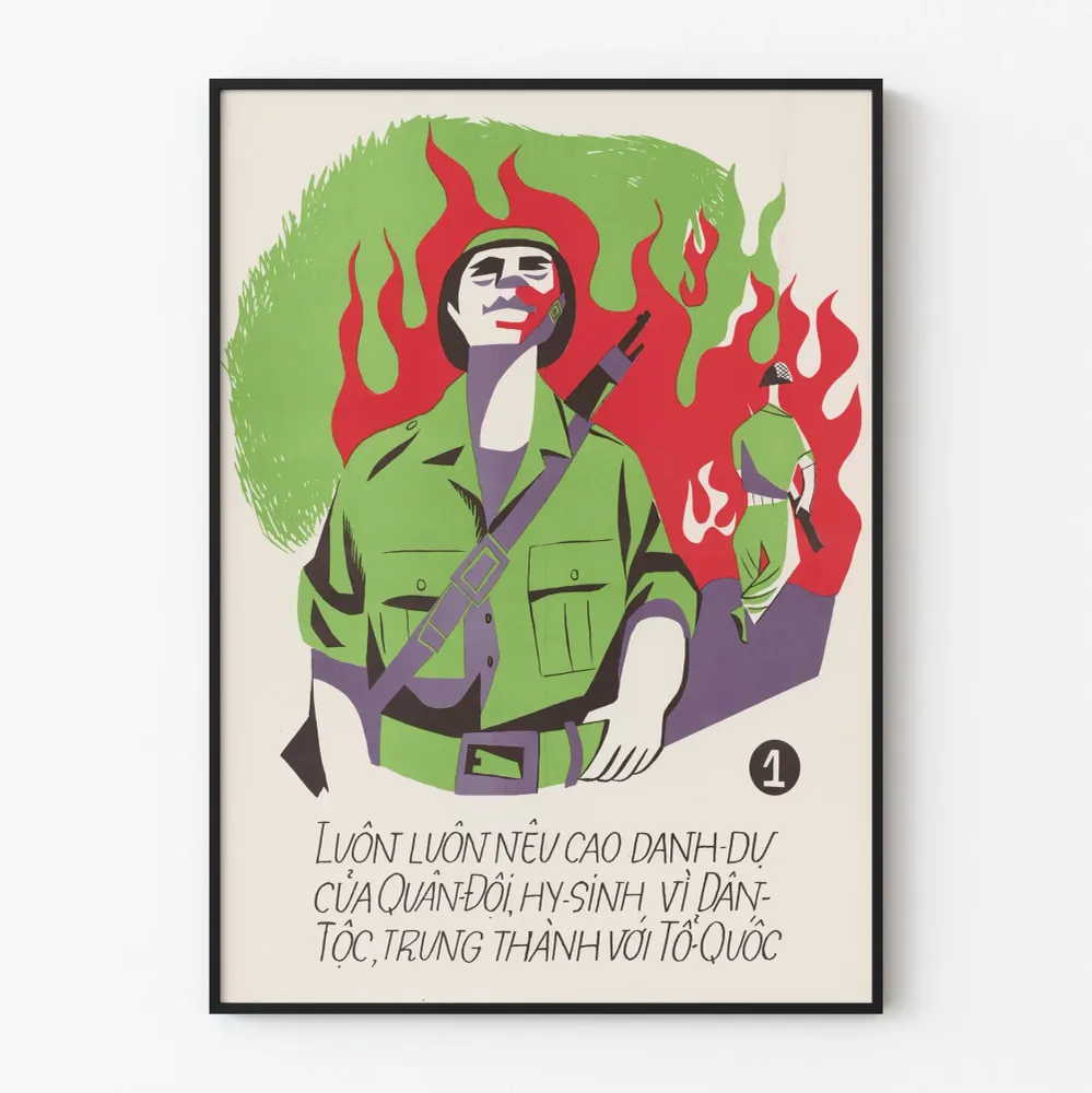 Affiche de Commandements de l'Armée Vietnamienne - Illustration Militaire Vintage