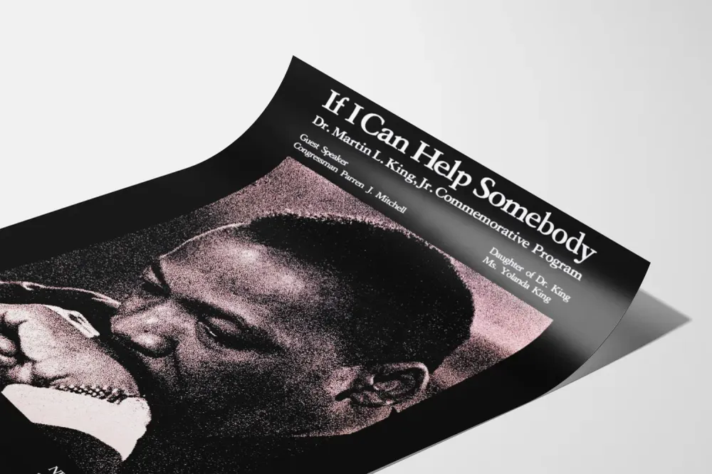 Affiche commémorative Dr. Martin Luther King Jr. – If I Can Help Somebody
