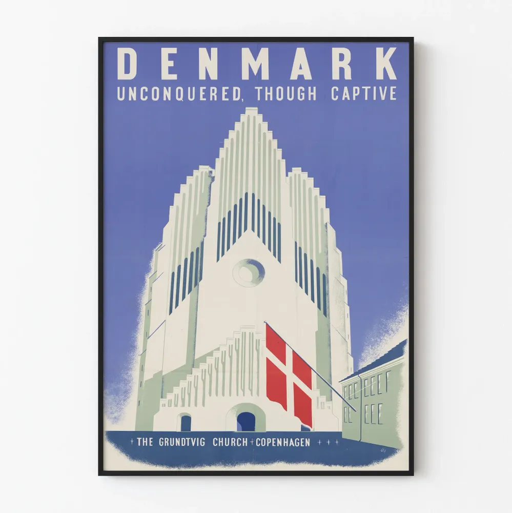 Affiche décoration murale église Grundtvig à Copenhague