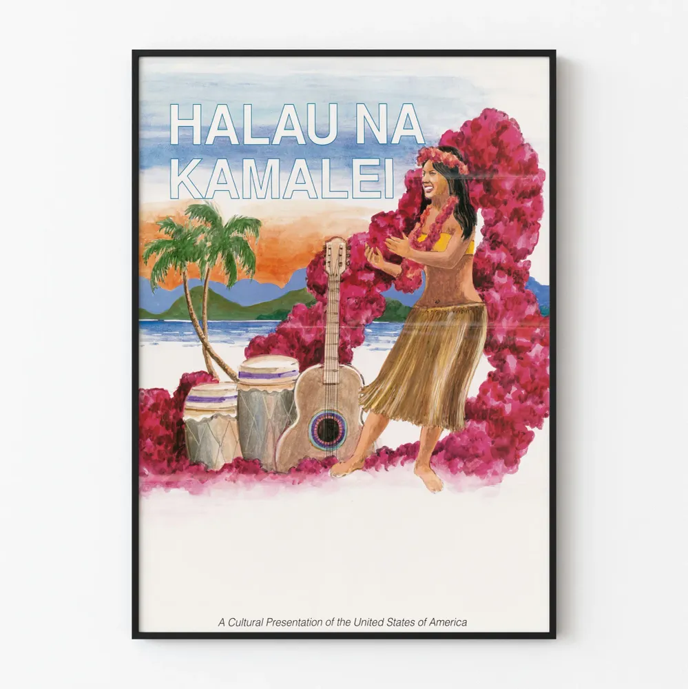 Affiche Décoration Murale Hula Halau Na Kamalei Plage et Musique