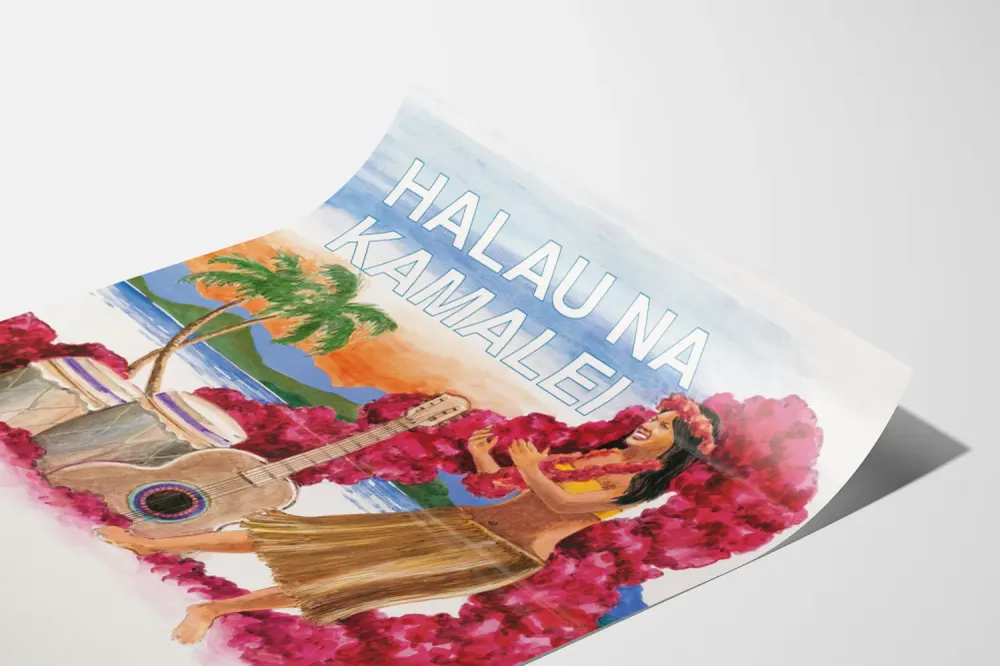 Affiche Décoration Murale Hula Halau Na Kamalei Plage et Musique