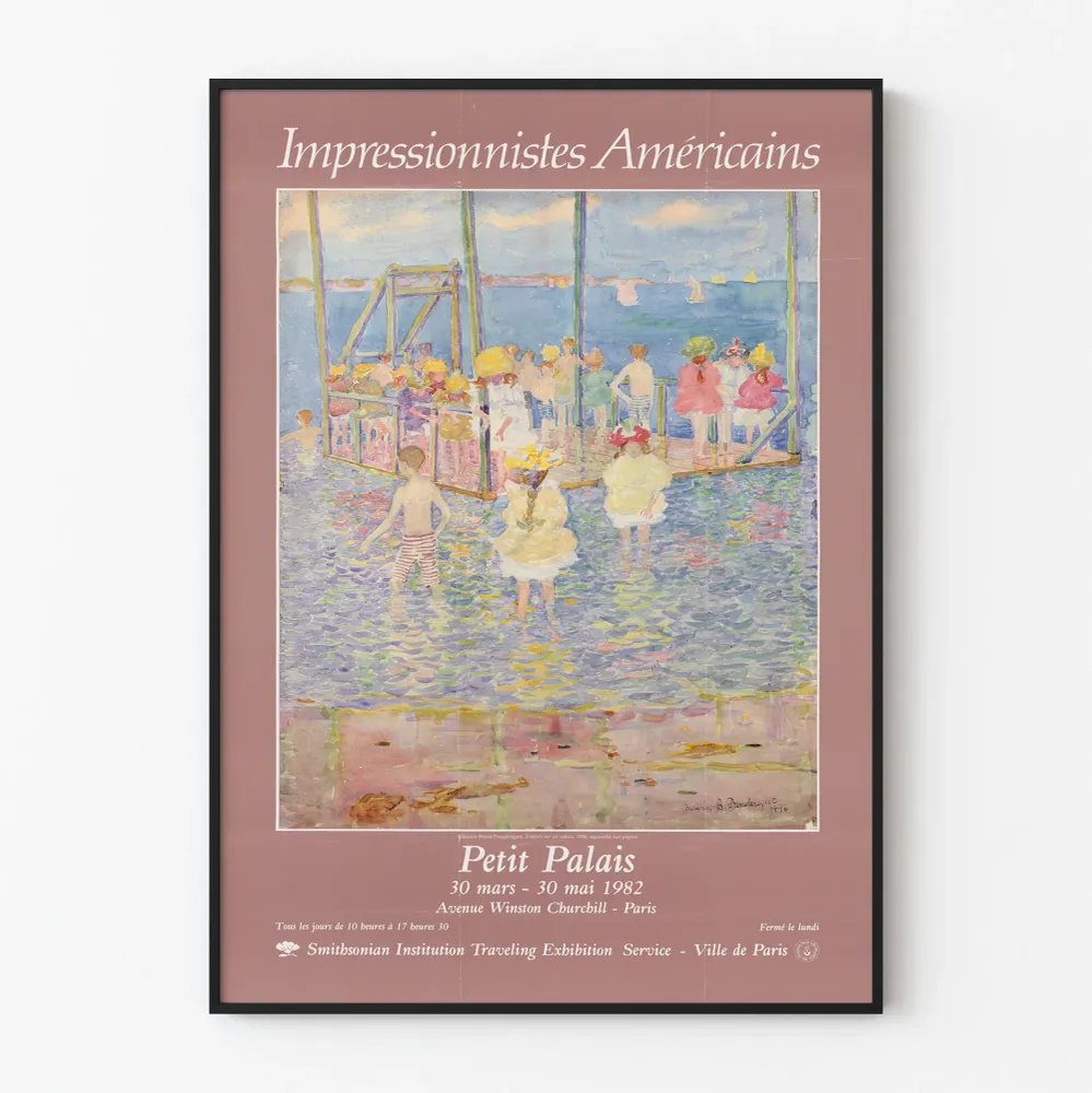 Affiche décoration murale impressionnistes américains Petit Palais 1982