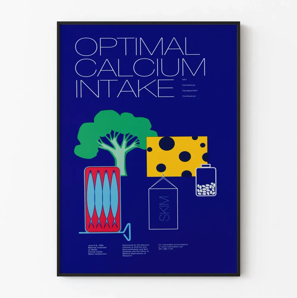 Affiche décoration murale Optimal Calcium Intake – Design vintage santé et nutrition