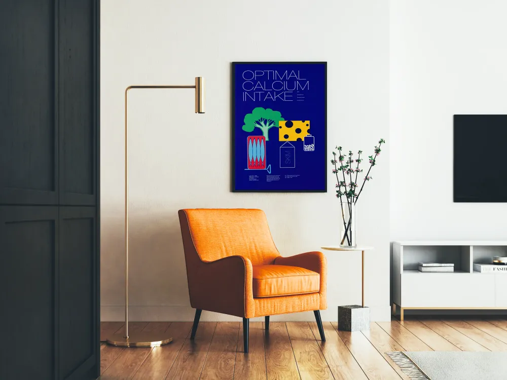 Affiche décoration murale Optimal Calcium Intake – Design vintage santé et nutrition