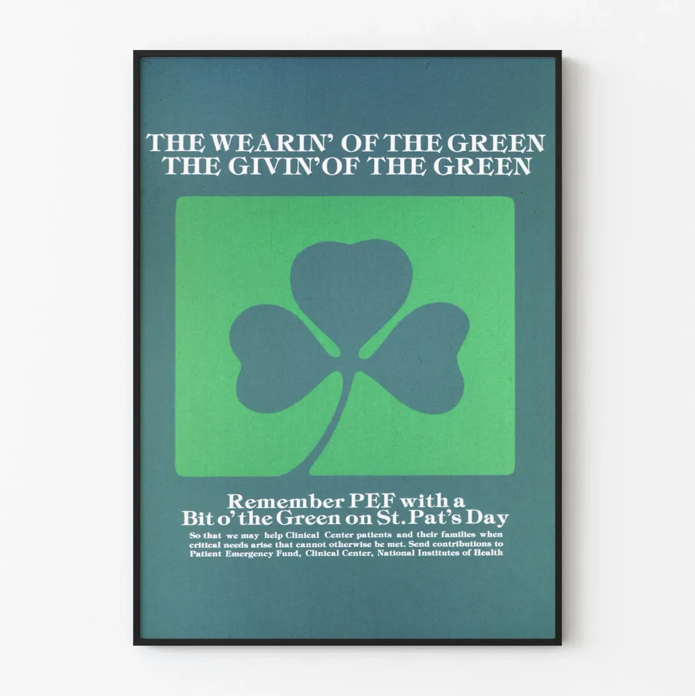 Affiche décoration murale Saint Patrick Trèfle Vert