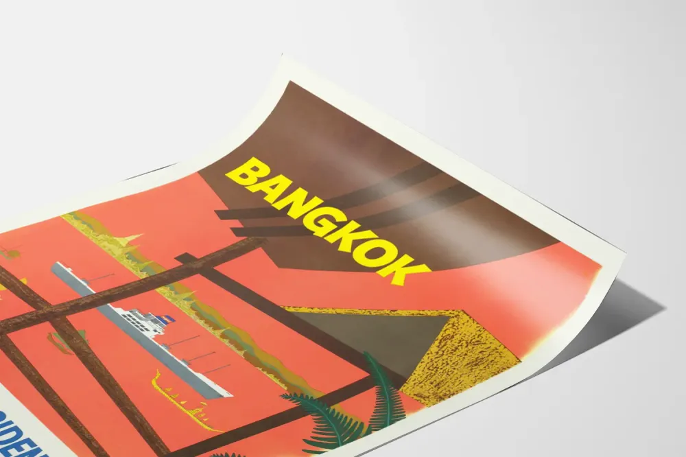 Affiche de Décoration Murale Vintage Bangkok American President Lines