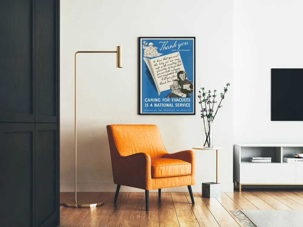 Affiche de décoration murale vintage sur le soutien aux évacués