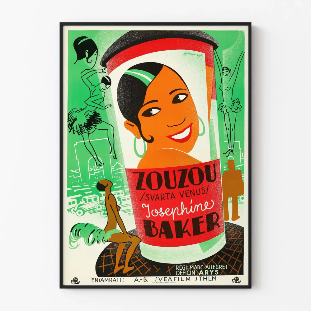Affiche de décoration murale vintage Zouzou Josephine Baker