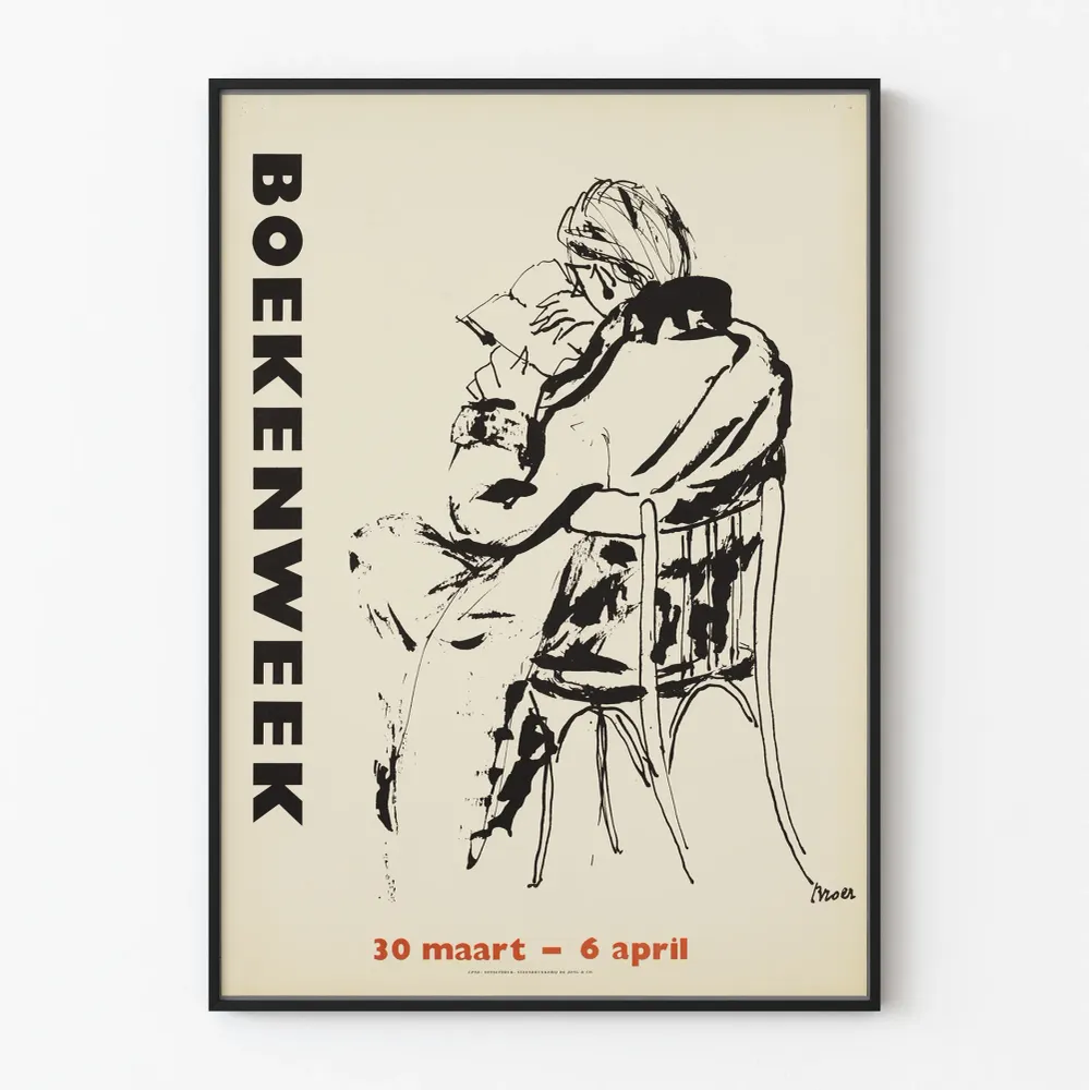 Affiche Décorative Boekenweek 30 Maart - 6 April en Noir et Blanc