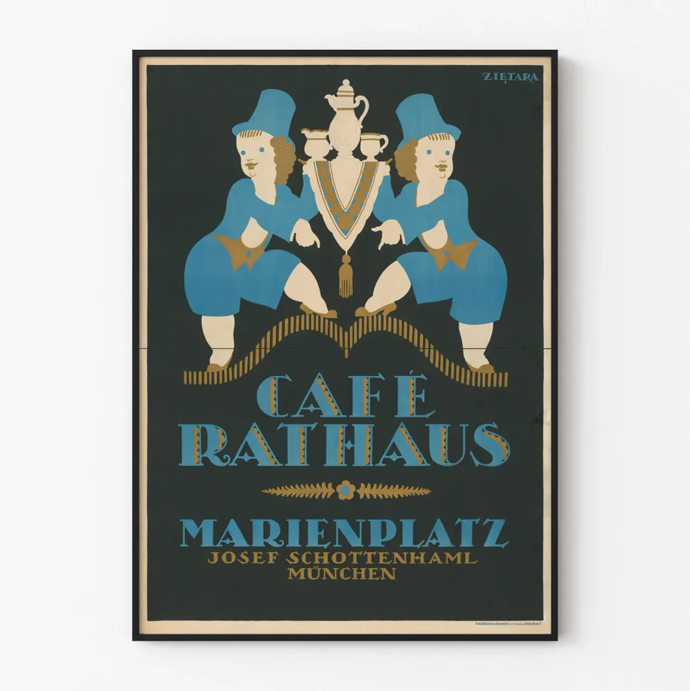 Affiche décorative Café Rathaus Marienplatz Munich