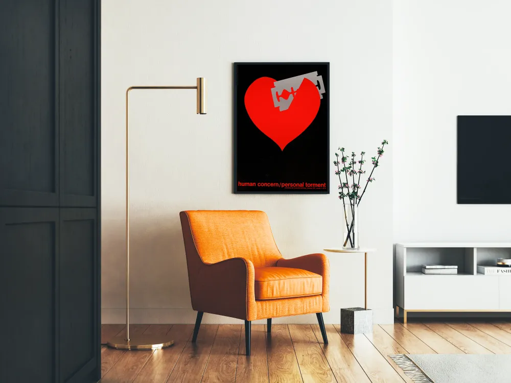 Affiche Décorative Cœur et Lame de Rasoir - Human Concern / Personal Torment