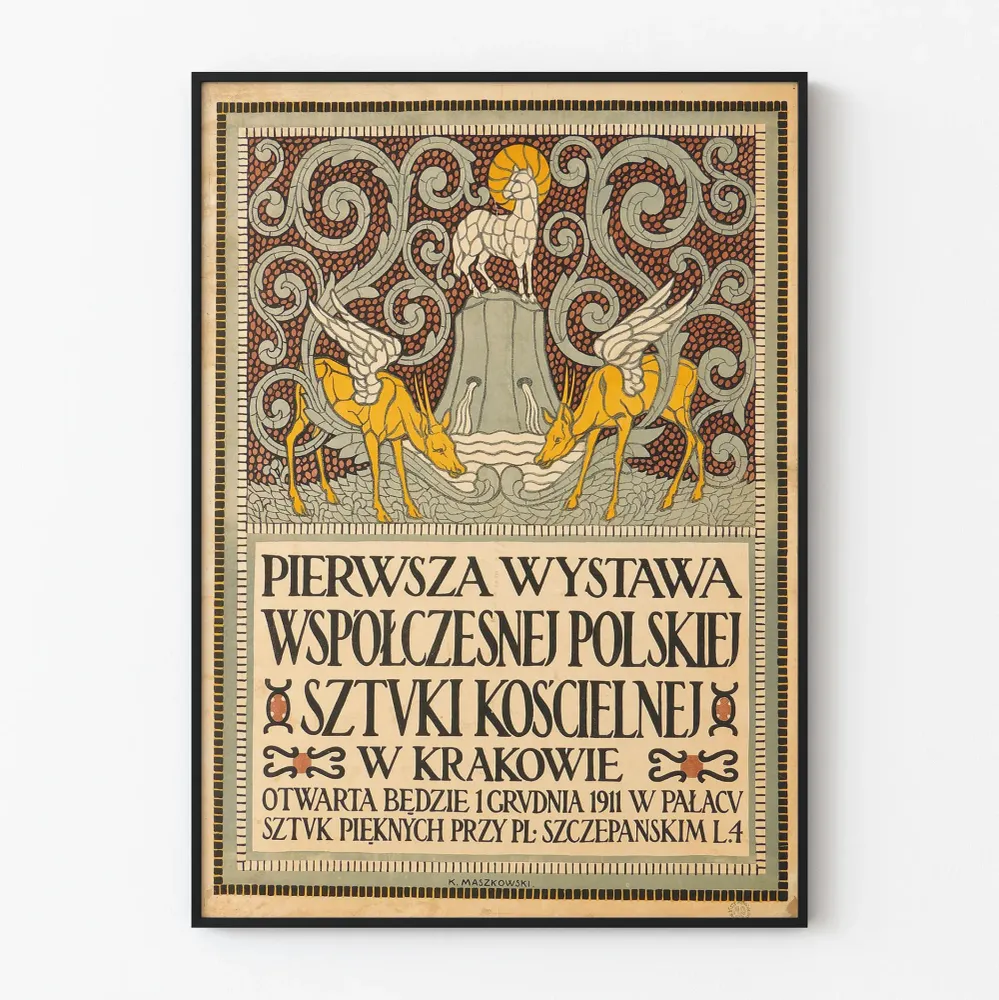 Affiche décorative d'exposition d'art religieux polonais ancien