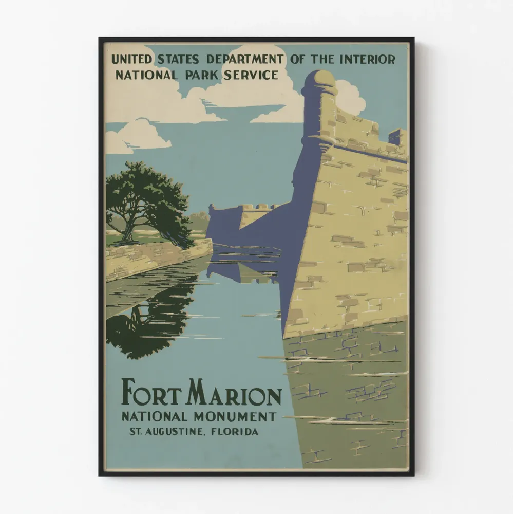 Affiche décorative Fort Marion National Monument Floride vintage