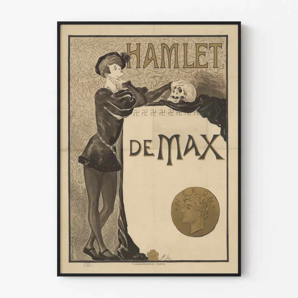 Affiche décorative Hamlet de Max style Art Nouveau