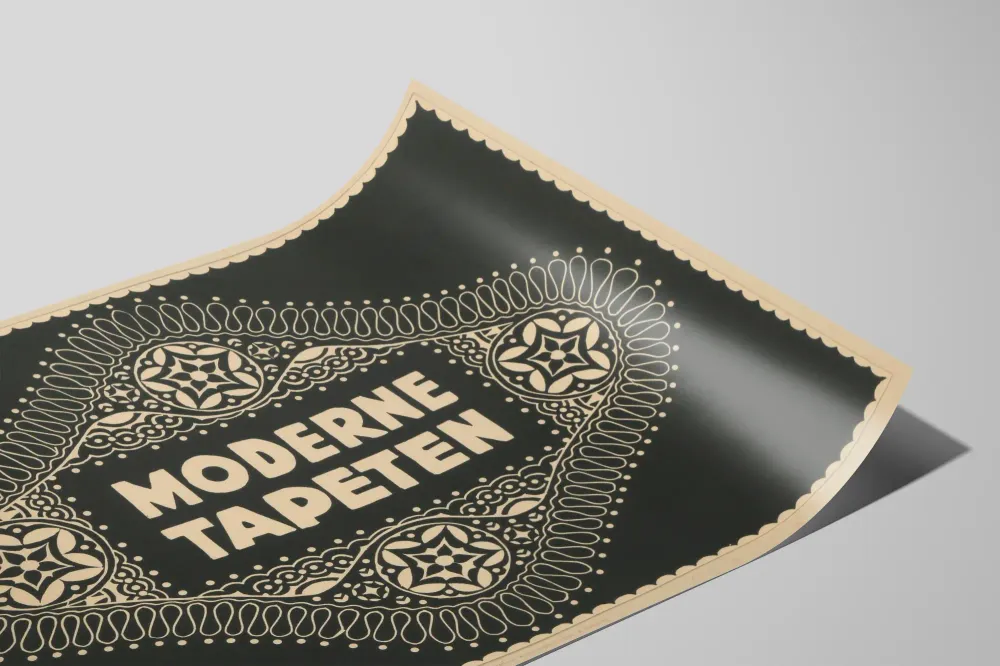 Affiche décorative moderne noire et beige au design géométrique