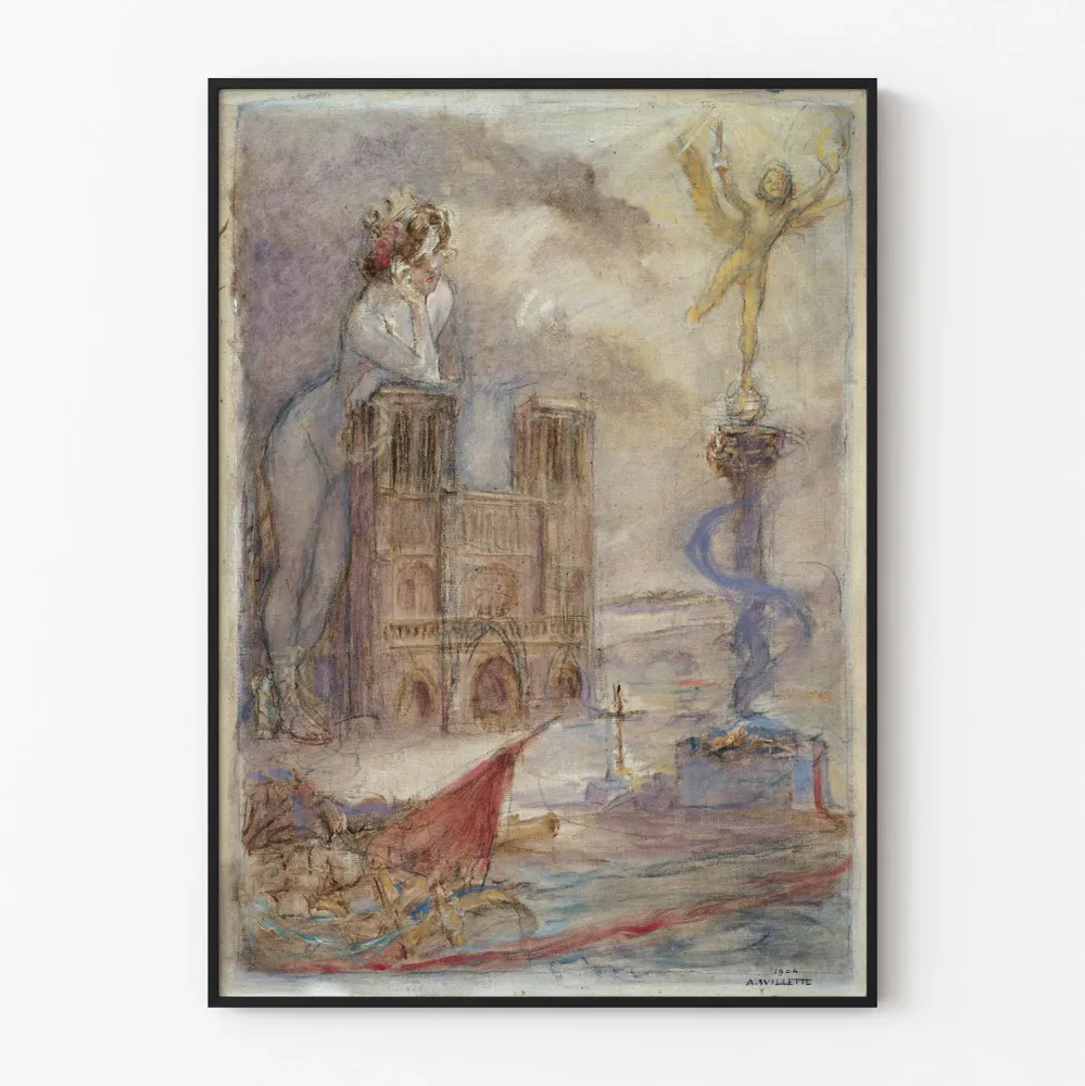 Affiche Décorative Notre-Dame de Paris 1904 par . Willette