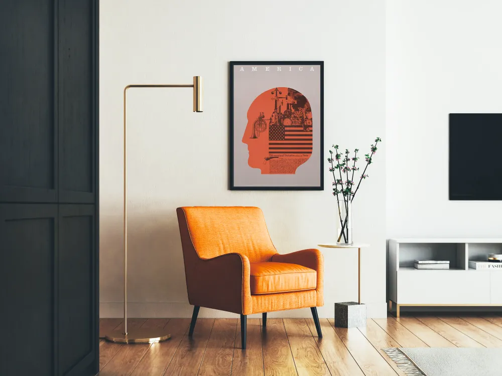 Affiche Décorative Profil et Symboles d'Amérique