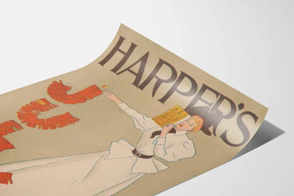 Affiche décorative vintage Harper's July en style art nouveau