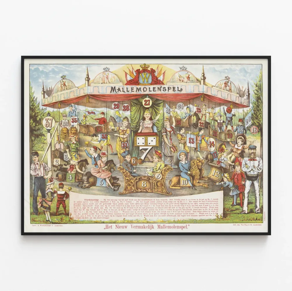 Affiche décorative vintage du jeu Mallemolenspel