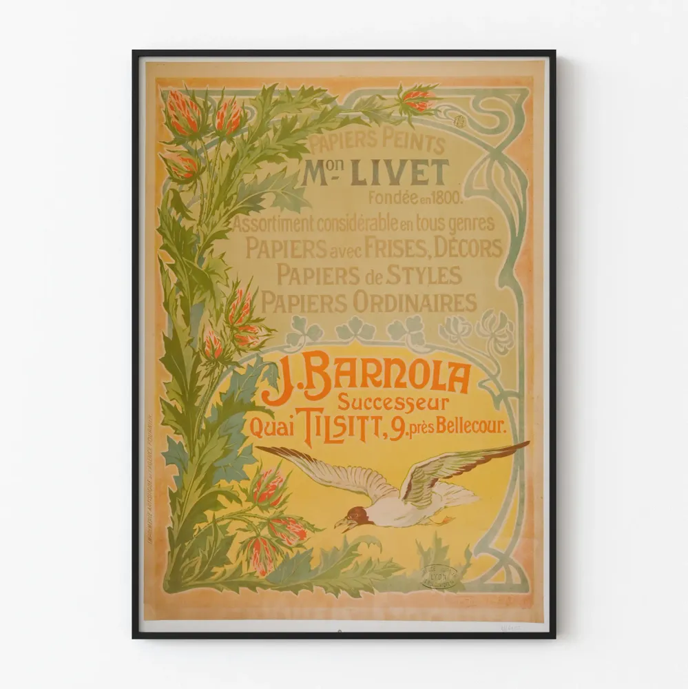 Affiche décorative vintage Papiers Peints Maison Livet