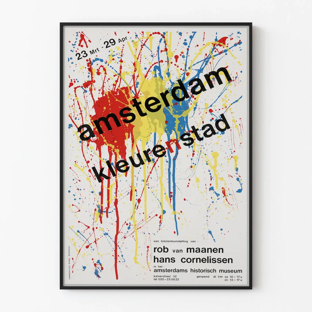 Affiche design colorée Amsterdam Kleurenstad pour décoration murale moderne