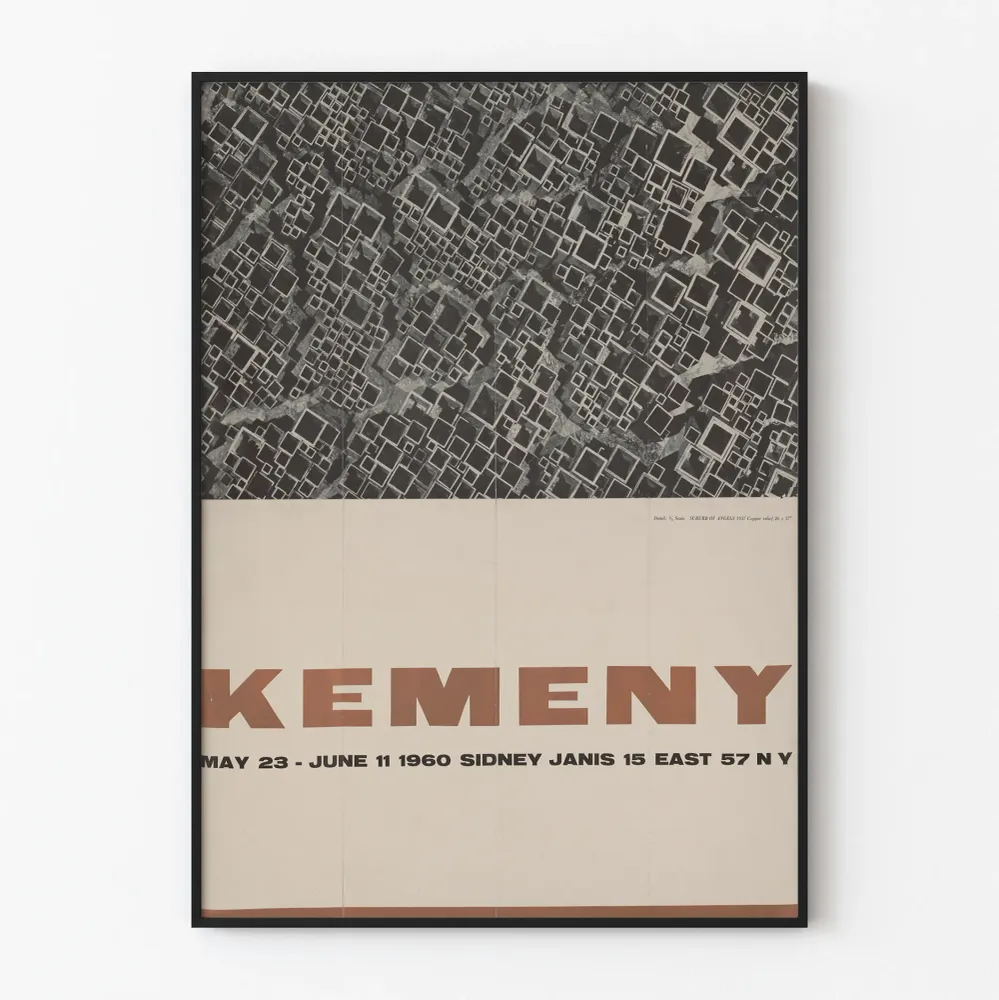 Affiche d'exposition Kemeny 1960 - Décoration murale vintage