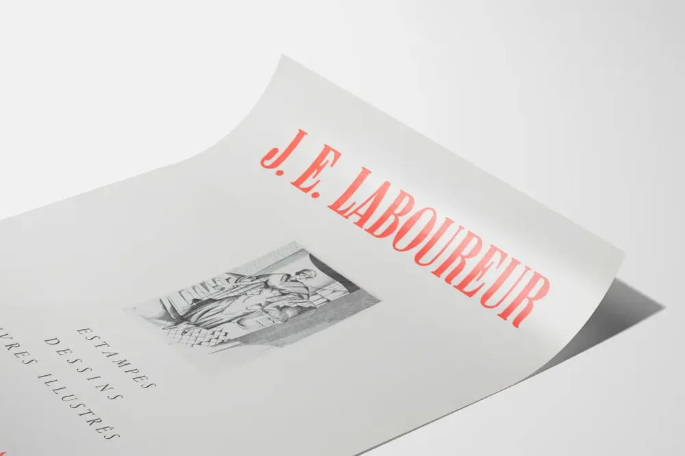 Affiche d'exposition J.E. Laboureur Bibliothèque Nationale 1954