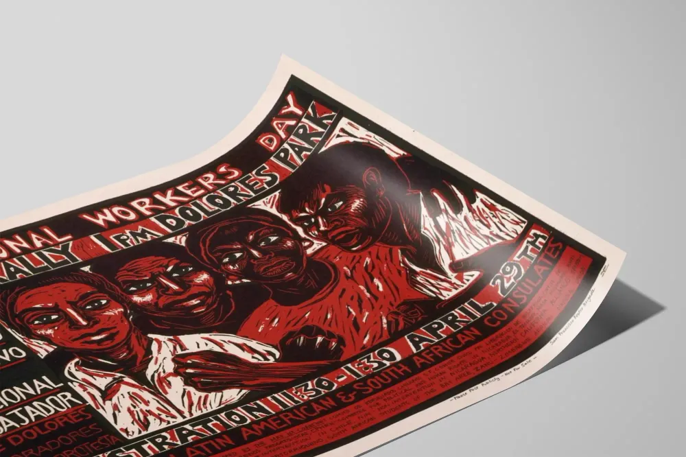 Affiche Démonstration pour la Fête des Travailleurs - Dolores Park
