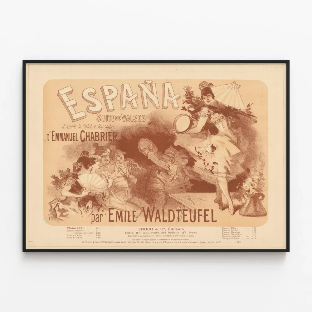 Affiche Espana Suite de Valses d'après Emmanuel Chabrier par Emile Waldteufel