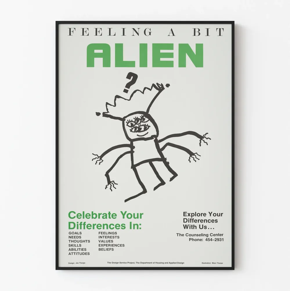Affiche 'Feeling Bit Alien' pour célébrer les différences personnelles