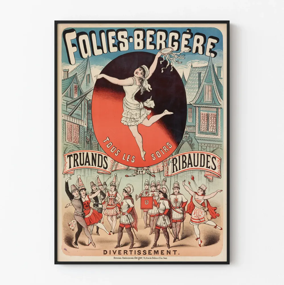 Affiche Folies Bergère - Divertissement Tous les Soirs