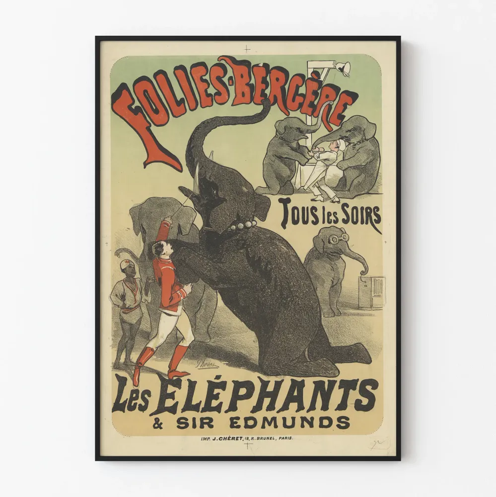 Affiche Folies Bergère Les Éléphants Sir Edmunds