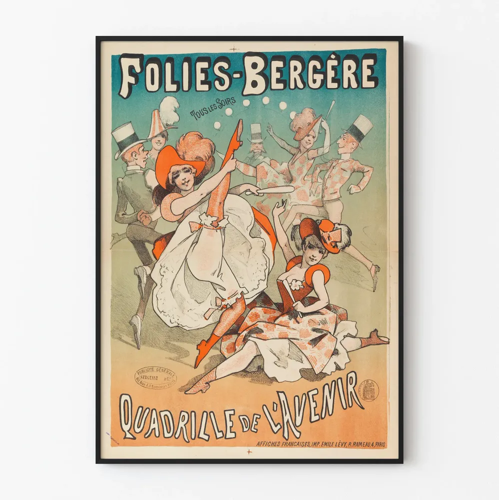 Affiche Folies Bergère - Quadrille de l'Avenir Décoration Murale Vintage