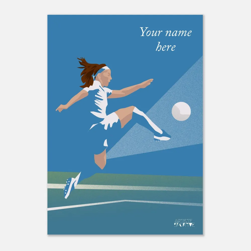 Affiche football "Joueuse de football" personnalisable A3