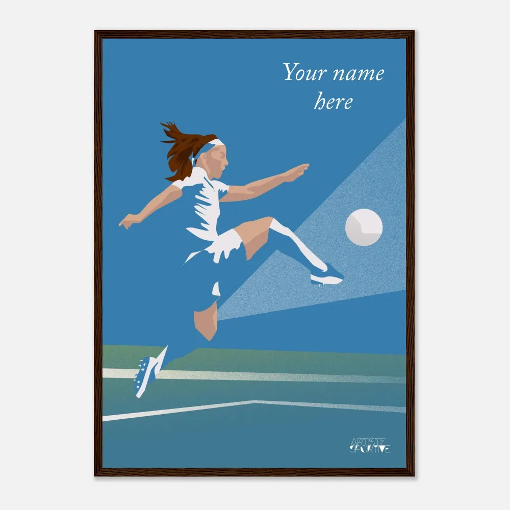 Affiche football "Joueuse de football" personnalisable A3