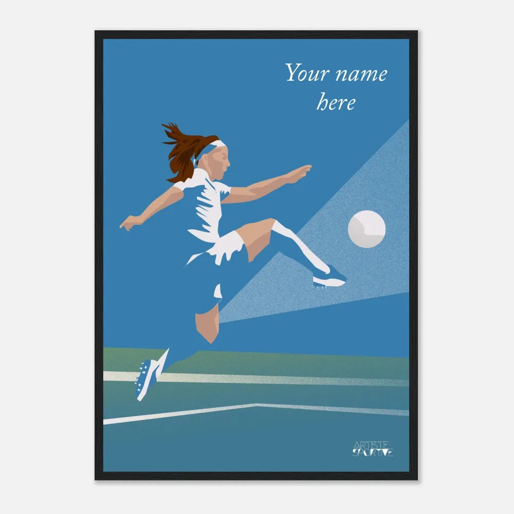 Affiche football "Joueuse de football" personnalisable A3