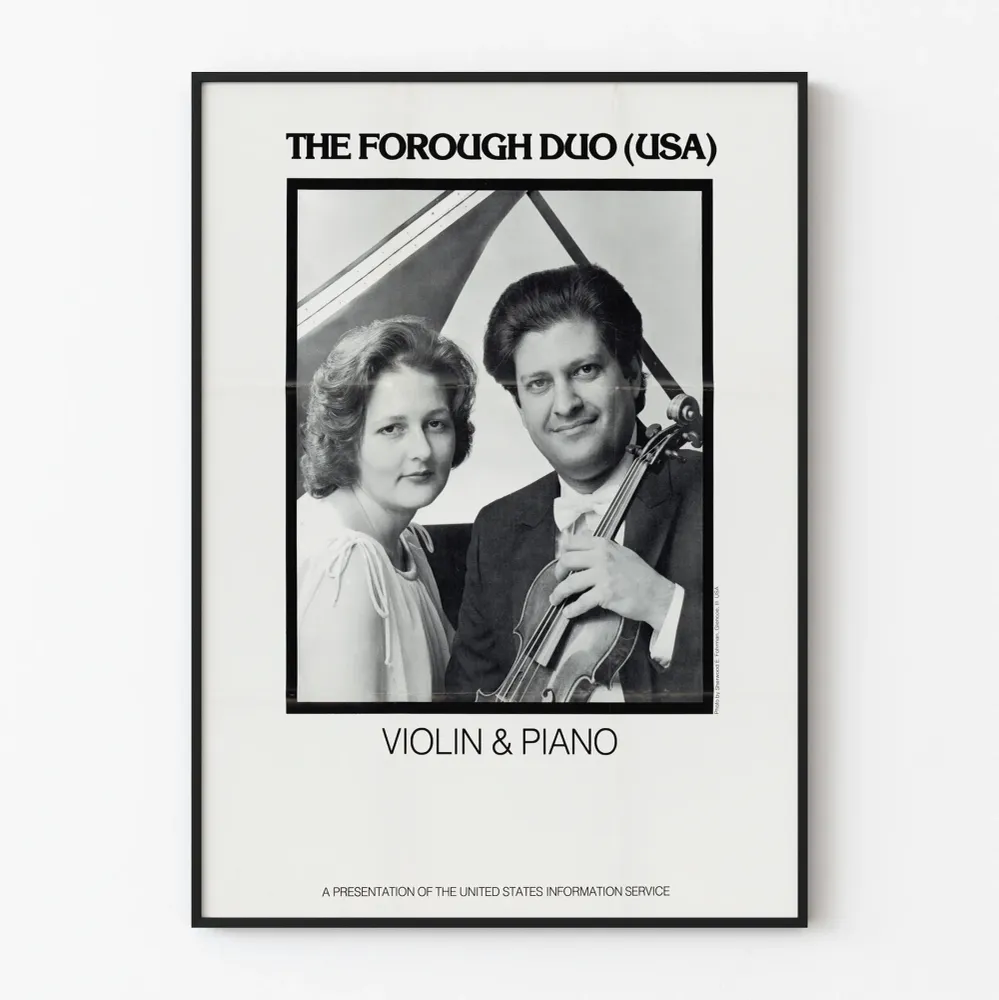 Affiche Forough Duo USA Violin & Piano - Décoration Murale Musicale Vintage