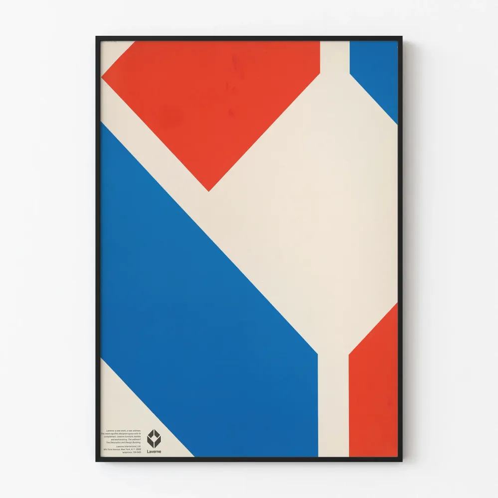 Affiche Géométrique Rouge, Bleu et Blanc - Décoration Murale Artem Legrand