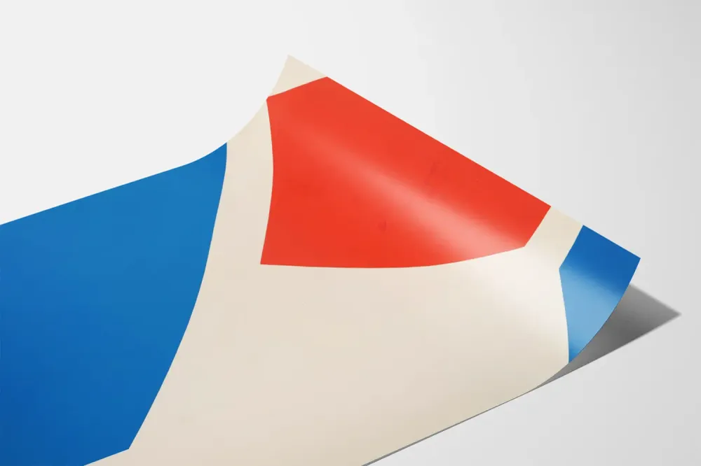 Affiche Géométrique Rouge, Bleu et Blanc - Décoration Murale Artem Legrand
