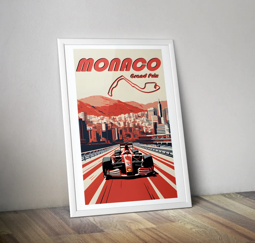 Affiche grand prix Monaco formule 1 - Poster vintage Monaco