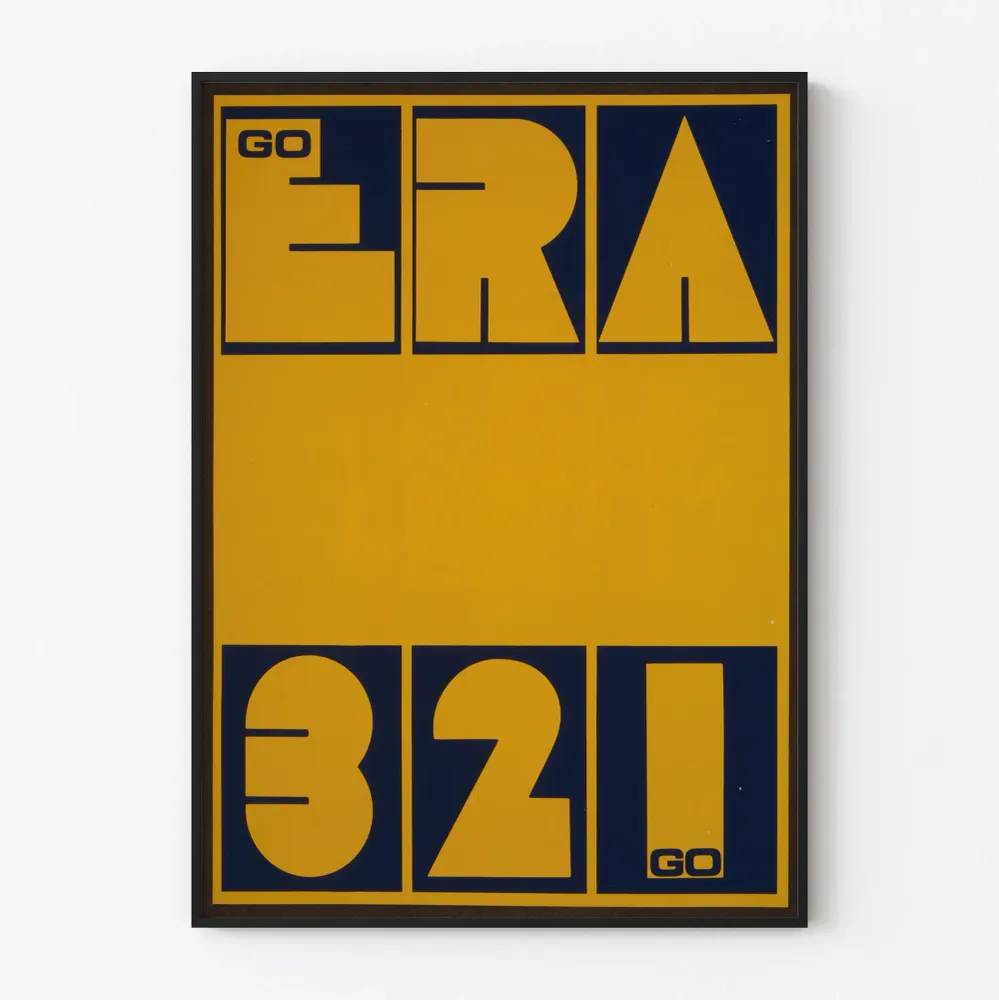 Affiche Graphique Go Era 3 2 1 en Bleu et Jaune