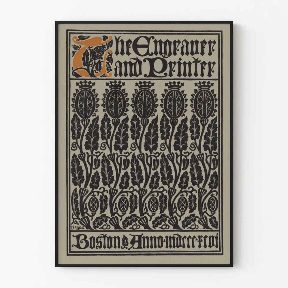 Affiche graphique vintage « Engraver and Printer » pour décoration murale