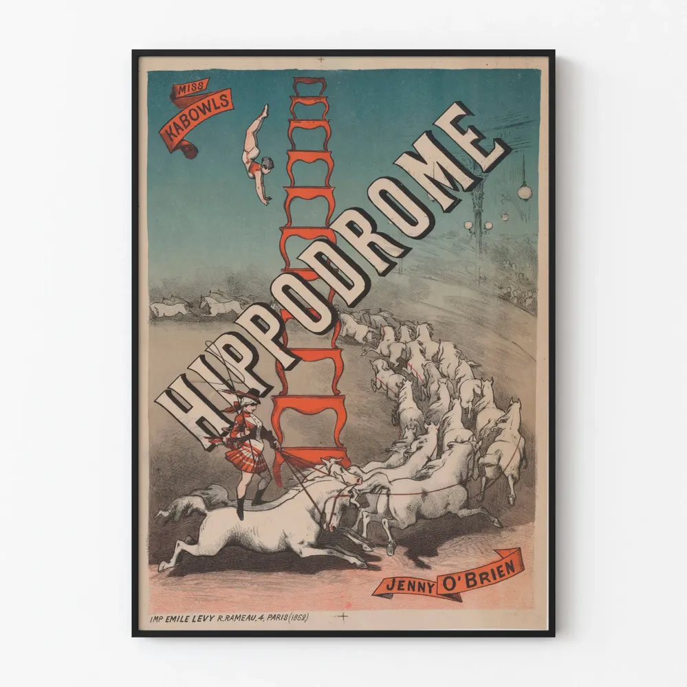 Affiche Hippodrome Miss Kabowls Jenny O'Brien - Décoration Murale Vintage