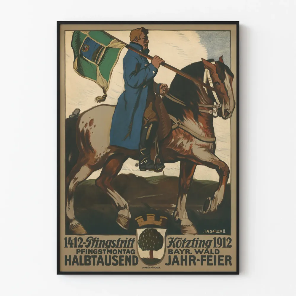 Affiche historique Pfingstritt Kötzting 1912 décoration murale vintage