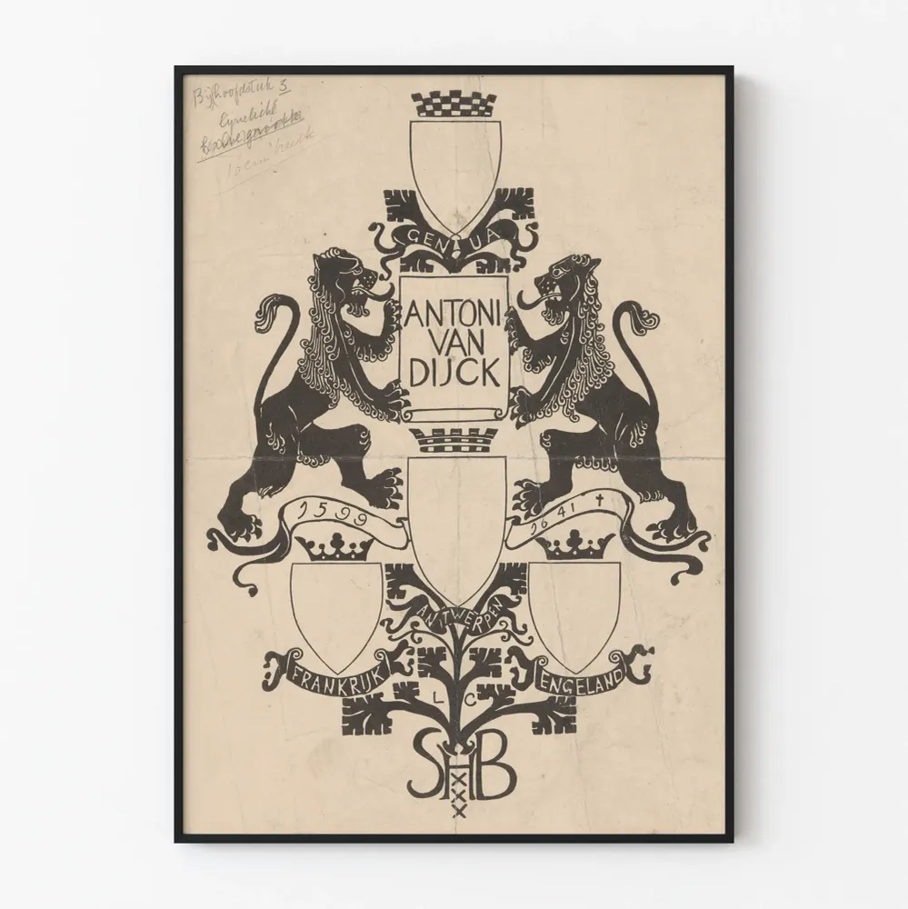 Affiche Héraldique Antoni Van Dijck Décoration Murale Vintage