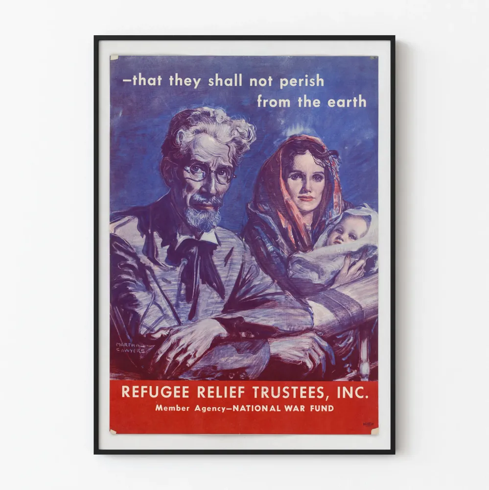Affiche humanitaire vintage Refugee Relief Trustees