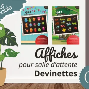Affiche imprimable "Jouons en attendant" Devinettes (insectes/monstres)
