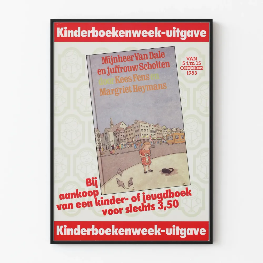 Affiche Kinderboekenweek 1983 - Mijnheer Van Dale en Juffrouw Scholten